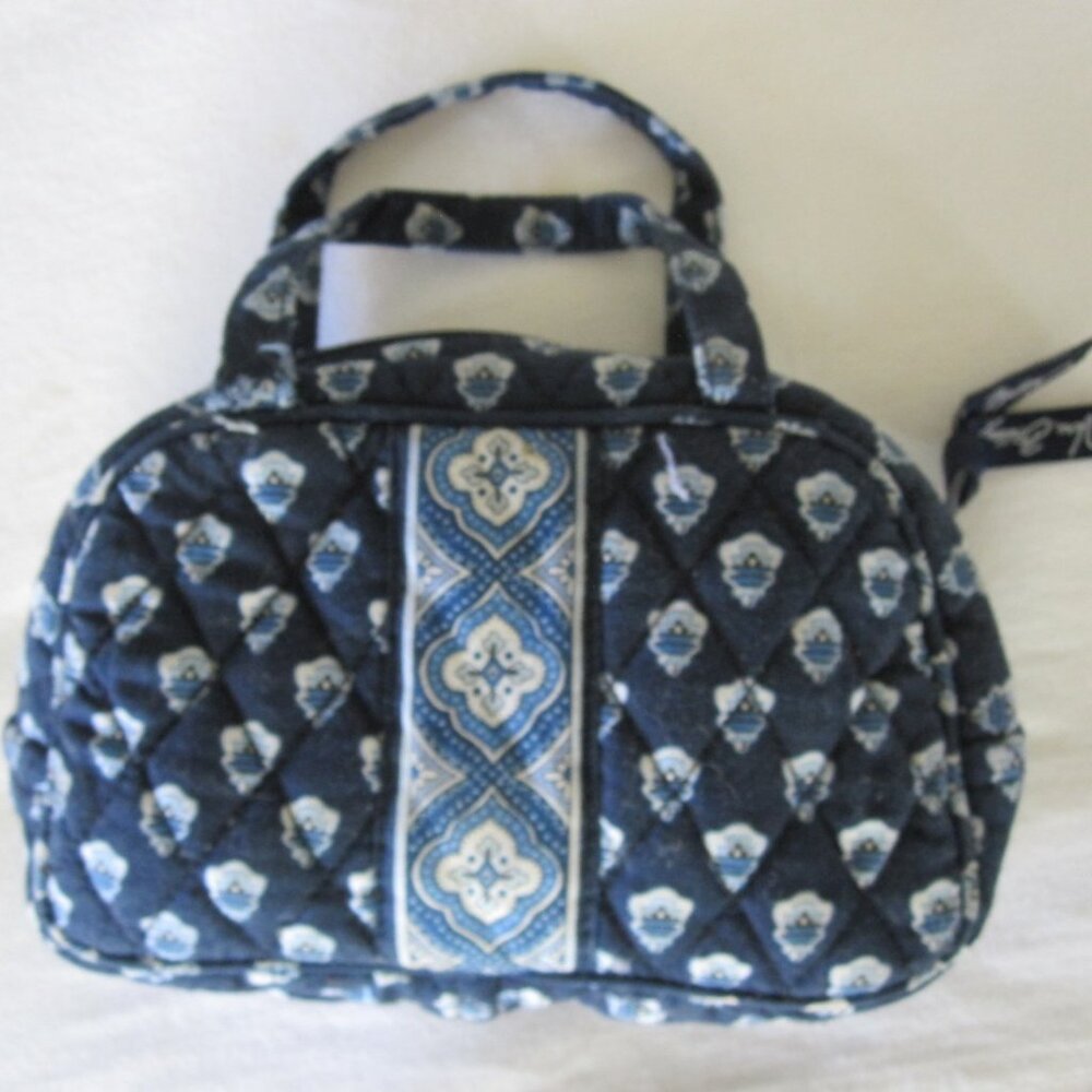 Vera Bradley Small 8" wide Blue Floral mini-Bag - Picture 2 of 4